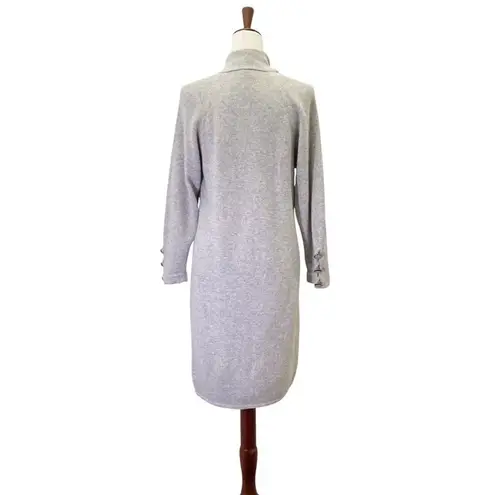 St. John Vintage Wool Sweater Dress Long Sleeve Midi Light Heather Gray Size 12