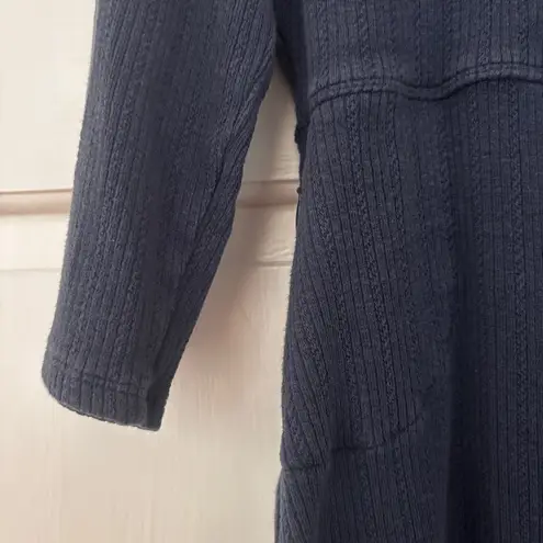 Toad&Co Rosalinda Dress Cable Rib Knit True Navy Blue Size Medium Braided