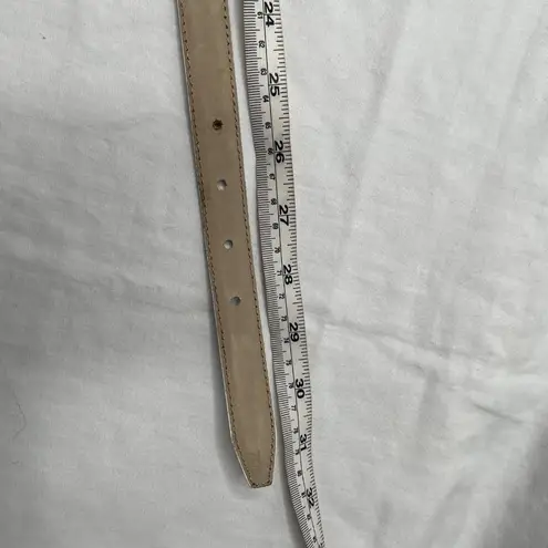 Salvatore Ferragamo White Leather Belt Gold Hardware Size 70