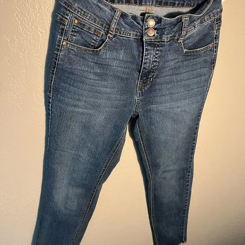Angels Forever Young Blue Ankle Cropped Skinny Jeans SZ 8 Straight Leg Y2K 2000s