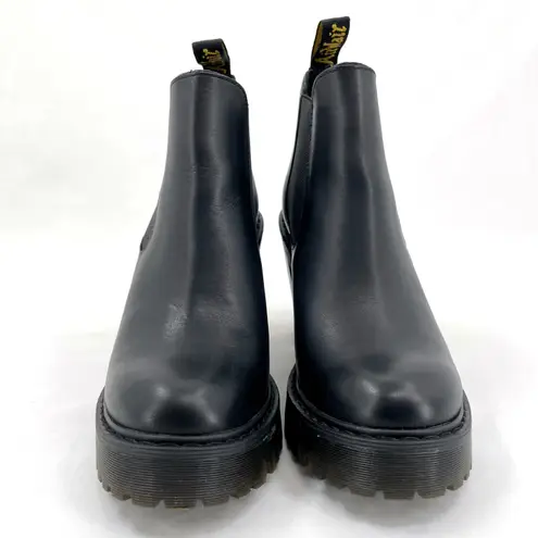 Dr. Martens Hurston Black Leather Chunky Heeled Chelsea Boots Ankle Boots Size 7