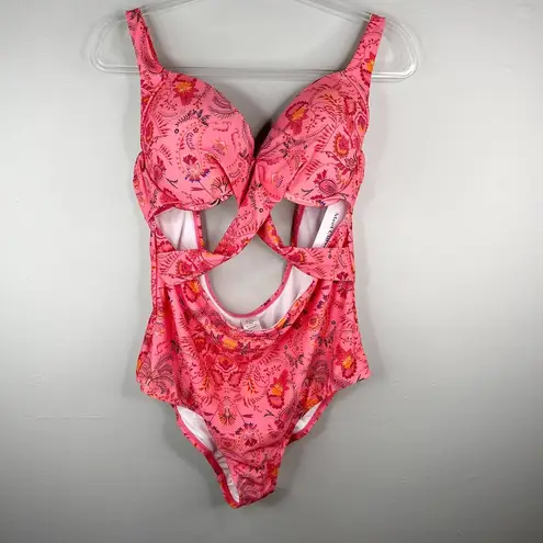 One Piece Meet.Curve Floral Swimsuit Swimsuit XL Pink New