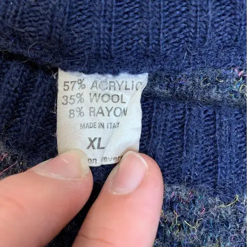 Vintage Wool Blend Striped Grandpa Sweater Size XL