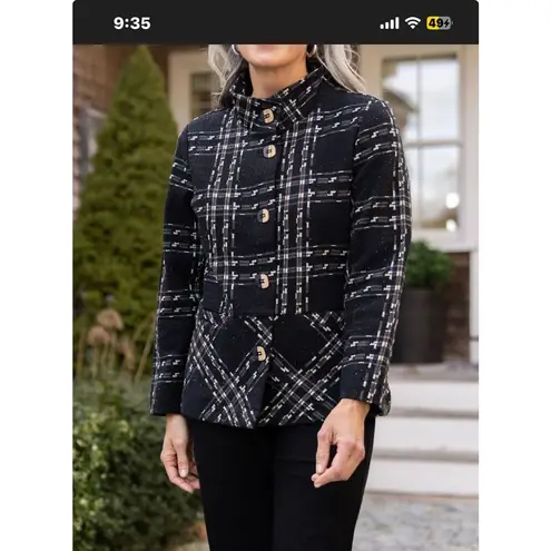 Habitat Womens Buttoned Long Sleeve Cotton Blend Swing Jacket Multicolor Large