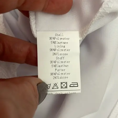 Kate Kasin NWT White Knee Length Knotted Side Wrap Skirt Size XL