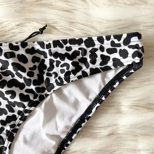 Princess Polly  Twiin Black White Cow Print Bikini Bottoms Sz L