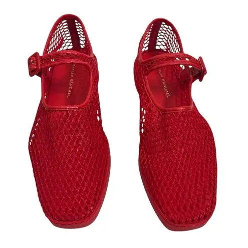 Loeffler Randall Rita Mary Jane Flats Women’s Size 9.5 Red Mesh Flatform Shoes