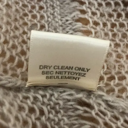 Rebecca Taylor Grey Chunky Cap Sleeve Open Knit Cardigan Sweater Wool Mohair XS