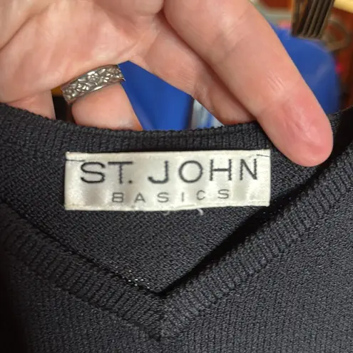 St. John BASICS KNIT WOMENS TOP CAMI BLACK SANTANA KNIT SIZE MEDIUM
