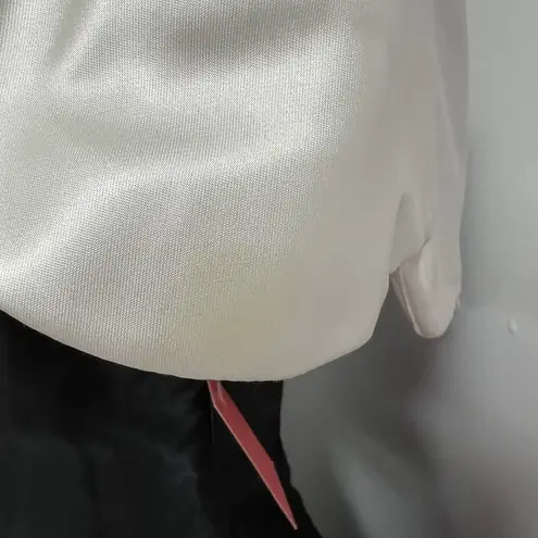 Vintage 80s NOS Womens Prom Dress Size 3/4 Black White Satin Long Formal Flaws