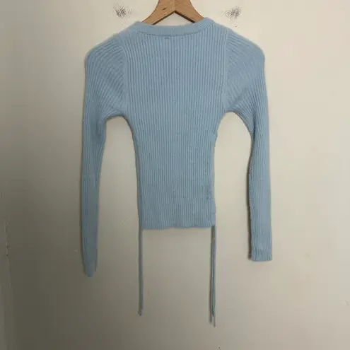 Princess Polly NWT - Jesica Sweater Baby Blue Ruched Sides Soft Knit 90s 2000s