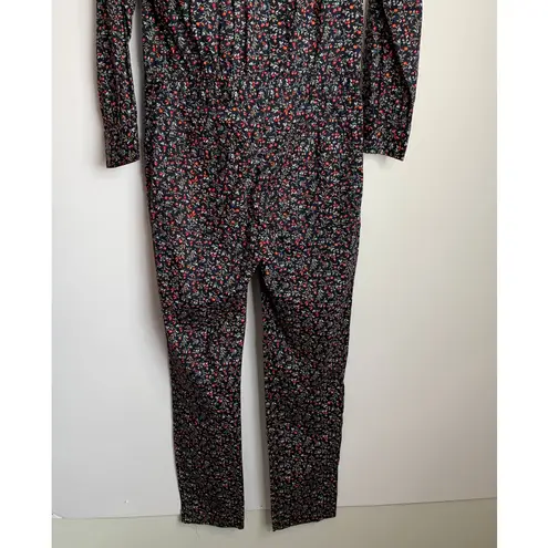 Ba&sh Seb Ditsy Floral Jumpsuit Black Noir Longsleeve Womens XS