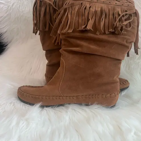 Rampage Fringe Festival Moccasin Boots Size 7.5 Womens Juniors