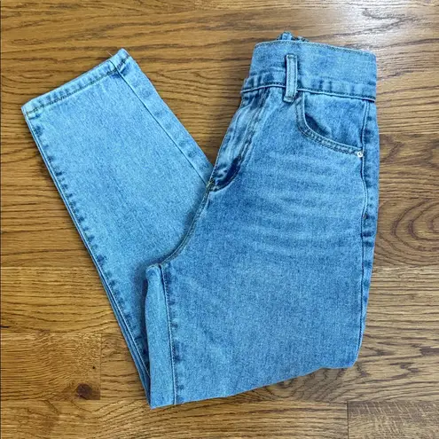 Princess Polly  Light Blue High Rise Distressed Jeans