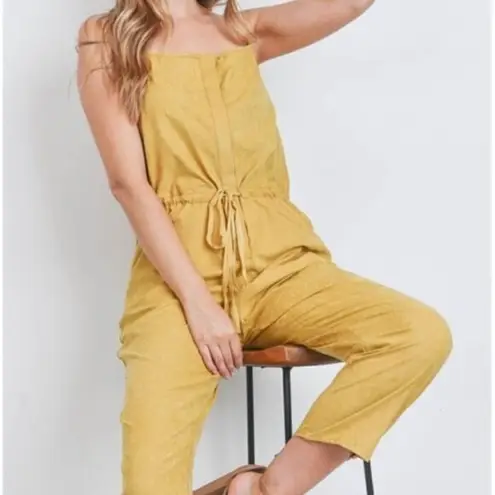 Blue Blush Faux Suede Drawstring Jumpsuit‎