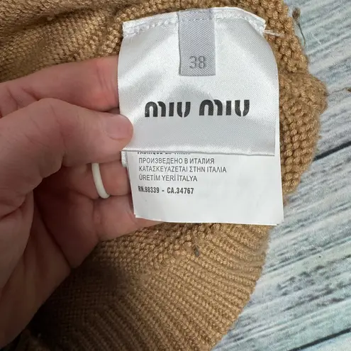 Miu Miu 100% Cashmere Cardigan w/ Detachable Pink Faux Fur Collar – Size 38 (Sm)