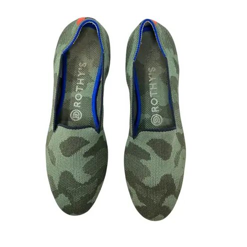 Rothy's The Loafer Flats Knit Camouflage Print Green Size 7.5