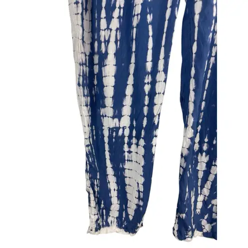 Darah Dahl Women’s Tie Dye Pants Blue White Boho Lounge Casual Lightweight M Size M