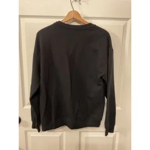 Sojara Women's Sequin Skeleton Applique Crewneck Sweatshirt, S/M Black Size M