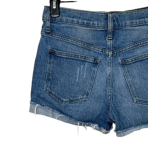 Madewell  Womens High Rise Distressed Denim Shorts Jordie Wash Size 25