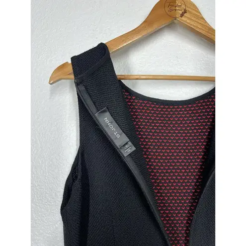 St. John Sheath Dress Jacket Set Size 10 Red Black Knit