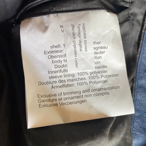 Mauritius Lailah CF leather trench coat jacket in royal blue size S small NWT