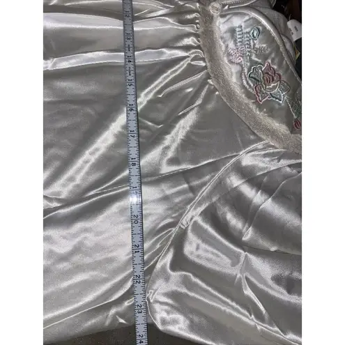 Cachet Vintage Sears Satin Nightgown Womens Med 12/14 Floral Ivory Lace Trim NWT Size L