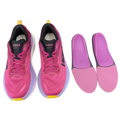 Hoka ONE ONE Bondi 8 Cherries Jubilee Pink Yarrow CJPY Womens Sneaker 9B