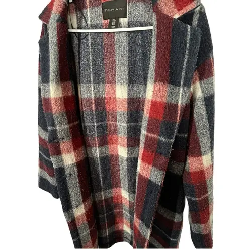 Tahari Wool Blend Plaid Shacket – Size Small