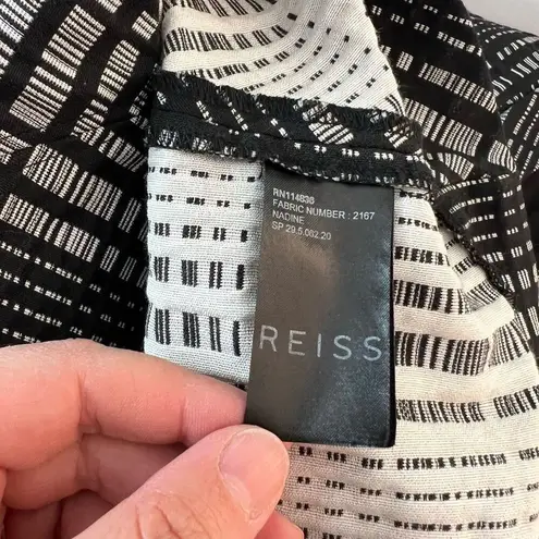 Reiss Nadine checkered black white sheath dress size 10
