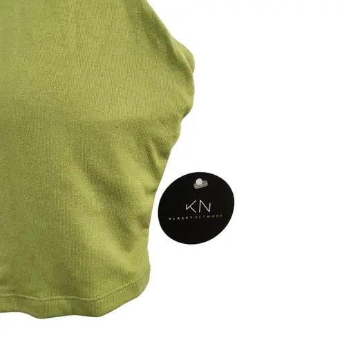 Klassy Network Green High Neck Built-in Bra Top Racerback Brami Crop Tank Medium
