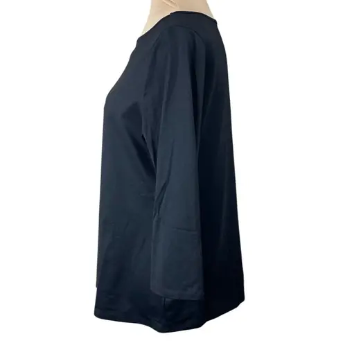 Peck & Peck Essentials Top Black Stretch Size L Large