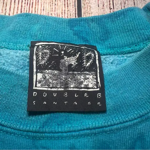 Vintage 90s Caribbean Sweater Adult Medium Blue Pullover Retro Watercolor Nature