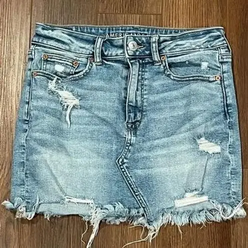 American Eagle Ripped Jean Skirt