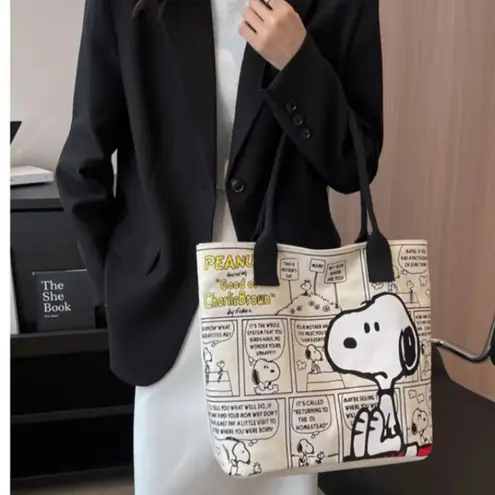 None SNOOPY Large Capacity Canvas Tote Bag NEW