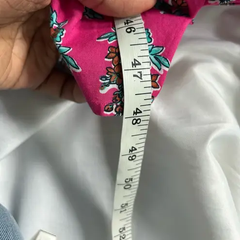 J. Crew | tiered block floral print puff sleeve midi dress Pink Size 14 - Image 11