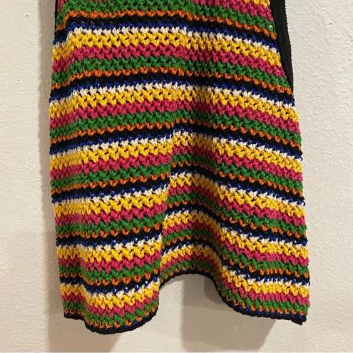 ZARA  Rainbow Crochet Knit Tank Sz S