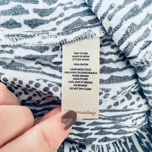 Soft Surroundings Raven Shift Dress Size 1X Rayon Raven Henley Button Abstract