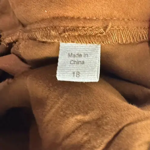 Garnet Hill Burned Orange Cropped Wide Leg Chinos Pants Women’s Sz 18