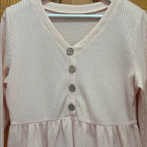 Boutique Brand Size Medium Ballet Pink Thermal Bohemian Style Top