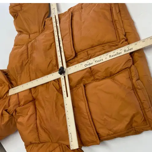 NVLT Jacket Womens Small Orange Wonder Puffer Coat Hooded High Neck Full Zip