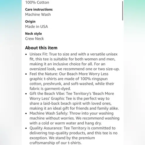 Tee Territory Beach More Worry Less Short Sleeve Tee in Light Pink & Orange Size M