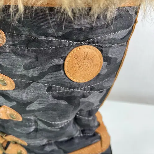 GLOBALWIN Wmn 9.5 Faux Fur Gray Camo Waterproof Winter Boots Snow Boots Outdoors