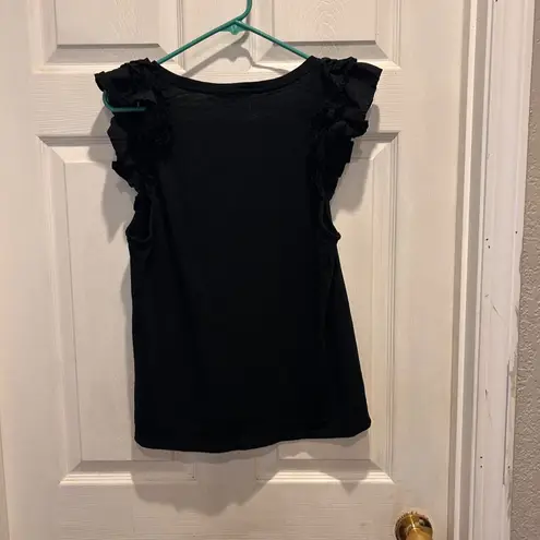 Nation Ltd Valentina Ruffled Tank Top Black Sleeve Women's Size L Casual Basic
