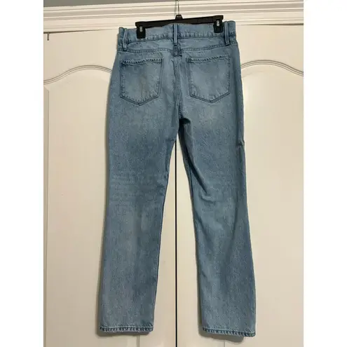 Frame  Le Sylvie Slender Straight Double Button Jeans 29 Bilson Blue