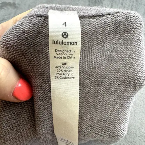 Lululemon  Womens Sweater Size 4 Lightweight Knit Viscose Cashmere Soft Logo