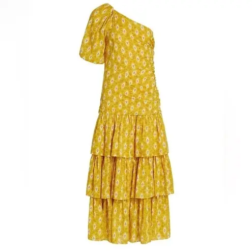 Veronica Beard Sun Yellow Virginia One Shoulder Dress