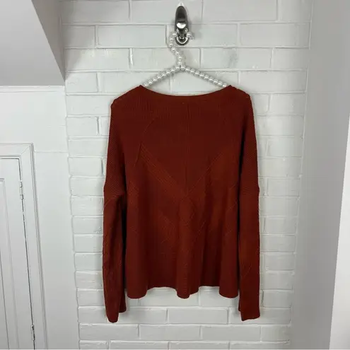 Smartwool Burnt Orange Merino Wool Blend Cable Knit Sweater Size L