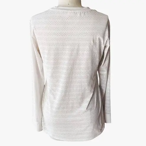 Zyia White Mesh Activewear Athletic Long Sleeve Top ~ Women's Shirt Size XL