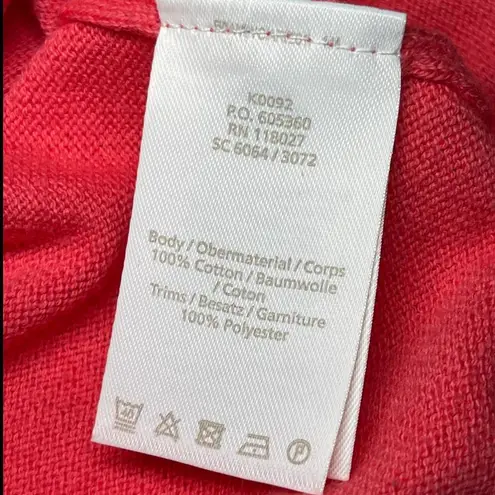 Boden USA BODEN Womens Coral Pink Sweater Size 6 Lace Cutout Detail Long Sleeve
